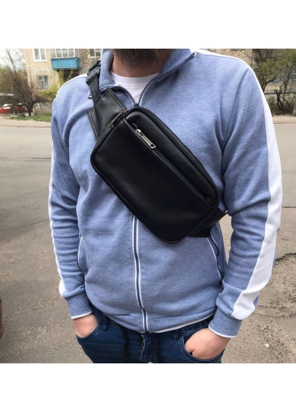 Мужская кожаная сумка на пояс 25х15х4 см TARWA (315873458)