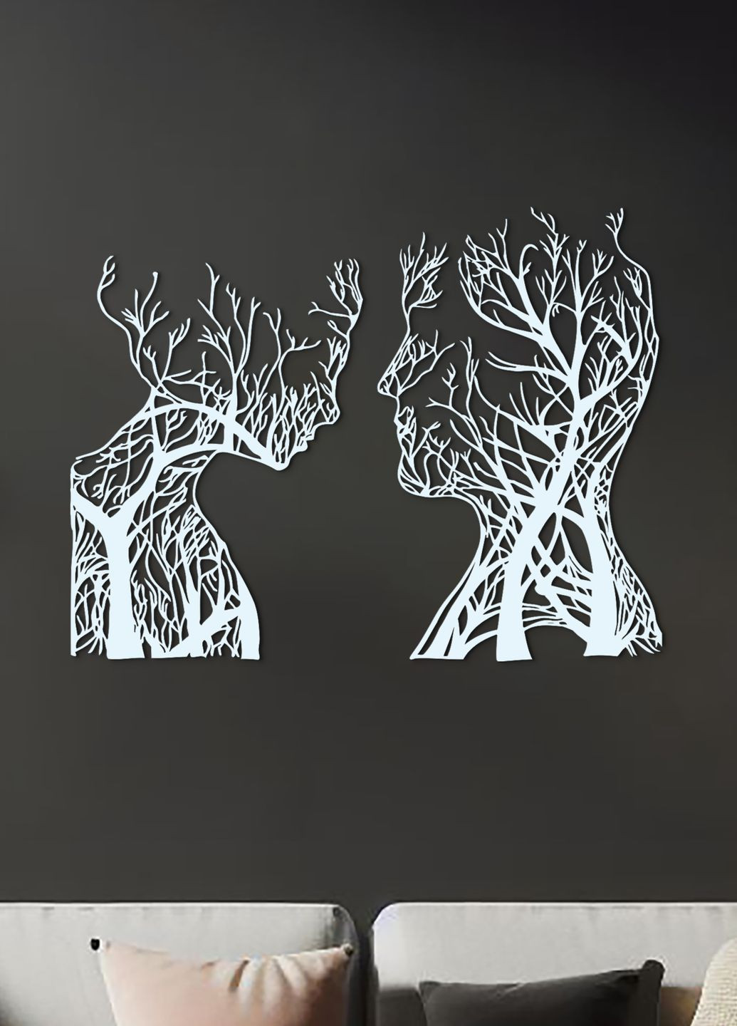 Декоративное панно из дерева, интерьерная картина на стену "Влюбленная пара", оригинальный подарок 70х53 см Woodyard (292013031)