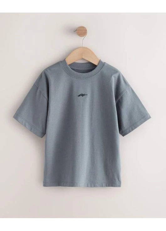 Комбинированная демисезонная футболка relaxed fit logo /grey, размер Next Trend 7745~01, Розмір 122 см