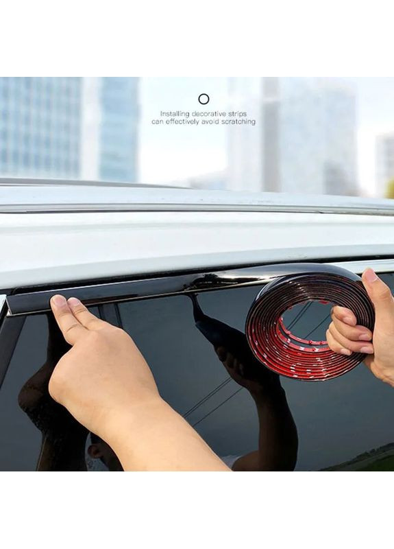 Молдинг-лента для авто самоклеющаяся, антихром молдинг, ЧЕРНАЯ лента (ширина 50 мм, цена за 1 м) No Brand (362669718)