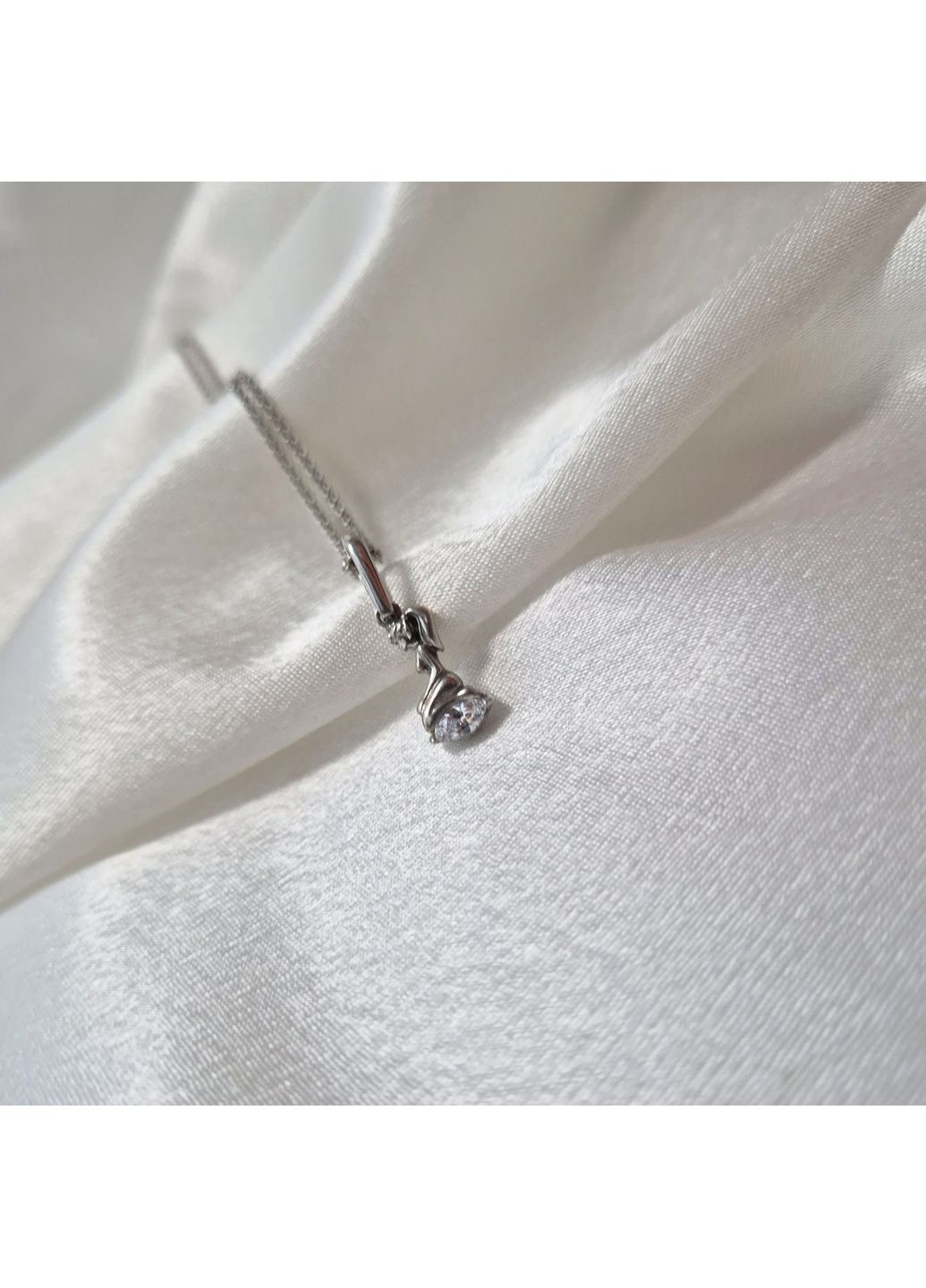 Срібна підвіска Русалочка з Білим Каменем срібло 925 Чорнене 3052 1.60г Nobrand (370438633)