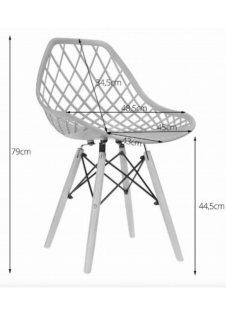 Стілець Sakai з дерев'яними ніжками ажурна спинка Leobert (361951473)