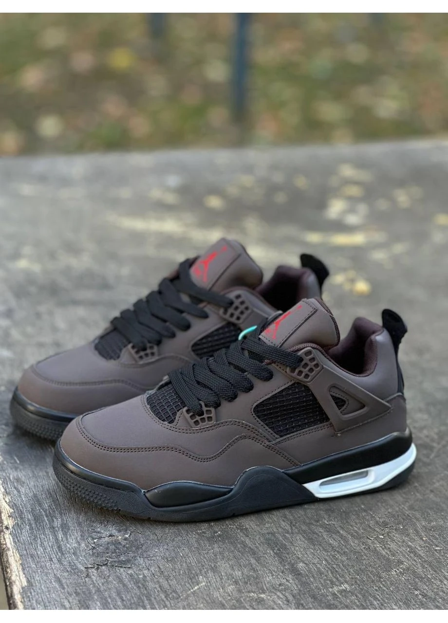 КРОСІВКИ ЖІНОЧІ NIKE AIR JORDAN RETRO 4 BROWN BLACK НАЙК АІР ДЖОРДАН No Brand чорні демісезони (367173599)