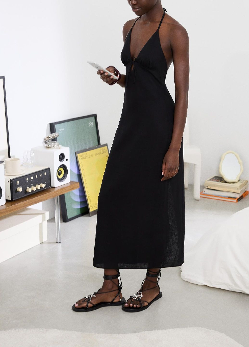 Черное повседневный платье Bershka однотонное