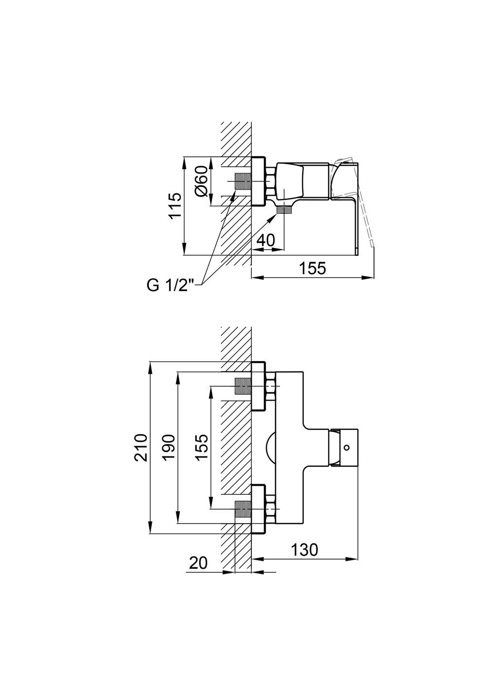 Смеситель для душа Lipno QTLIPNO4023101CB Black Matt Qtap 4023101CB (322069734)