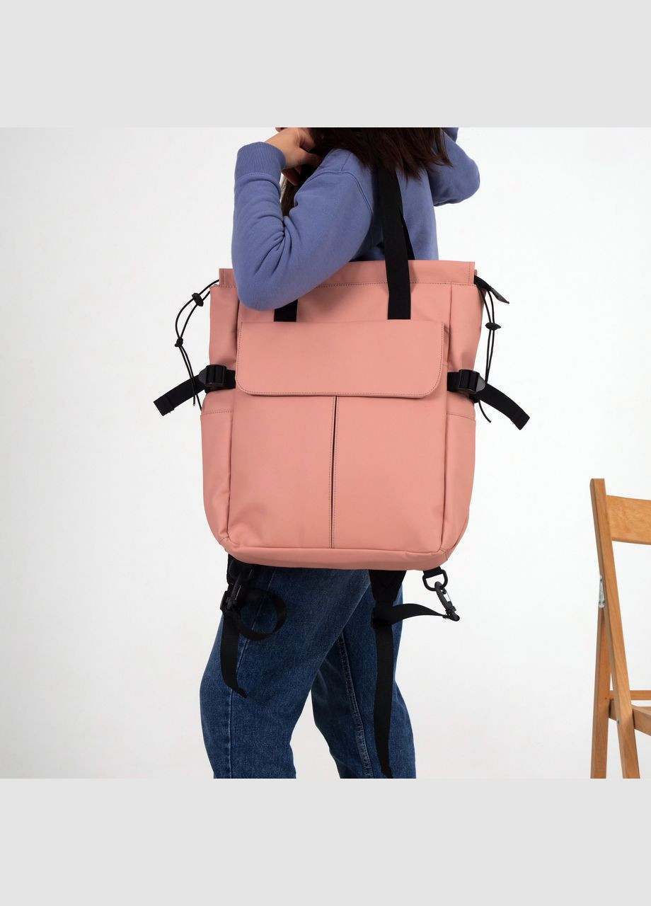 Женский шопер-рюкзак, кросс-боди розовый цвет из экокожи ToBeYou shoperbag (284725587)