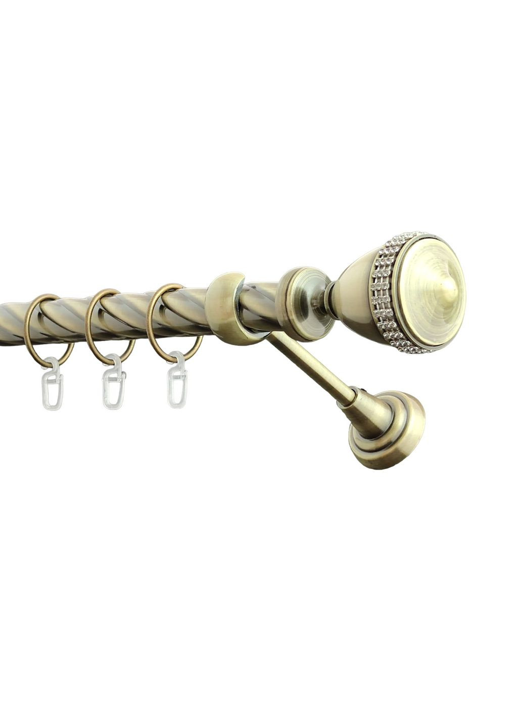 Карниз для штор Етернія металевий однорядний кручена труба кільце металеве Антик 25 мм 300см ORVIT (299335359)