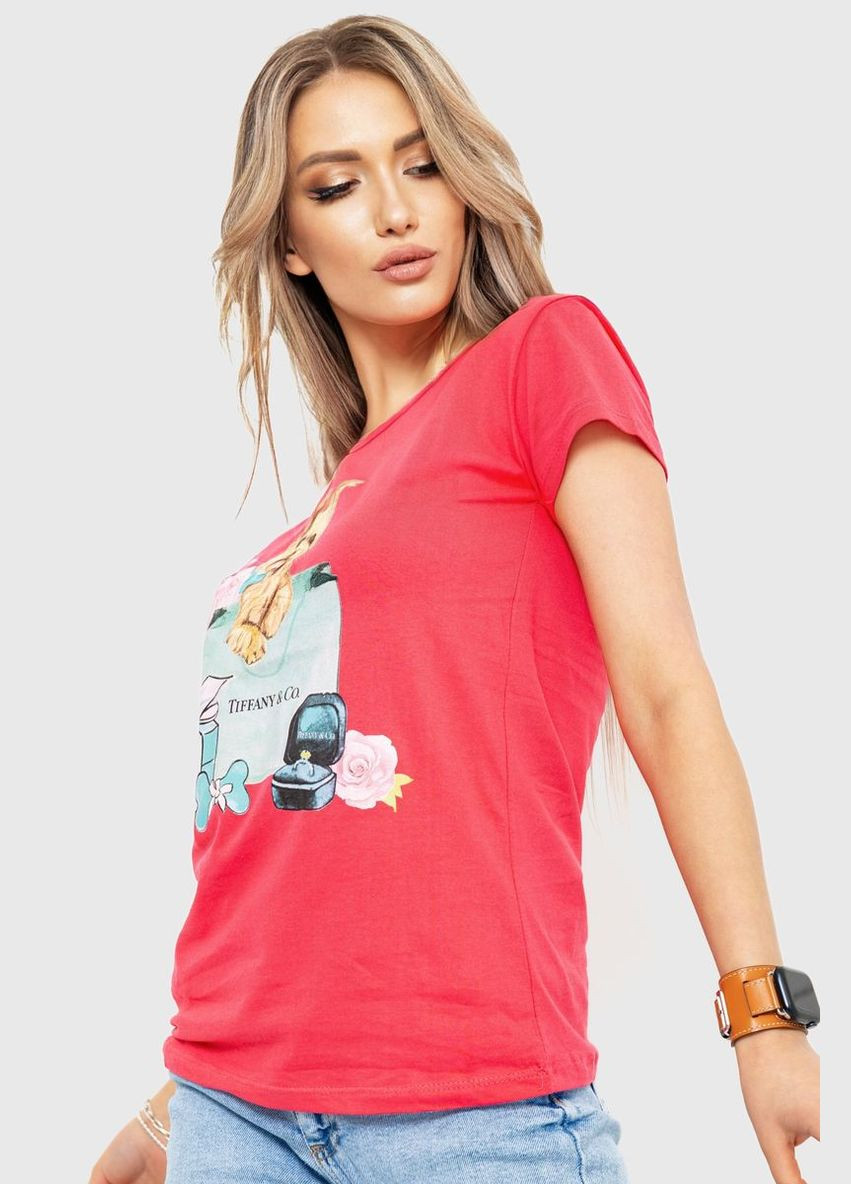 Коралловая летняя футболка женская, цвет коралловый, Ager