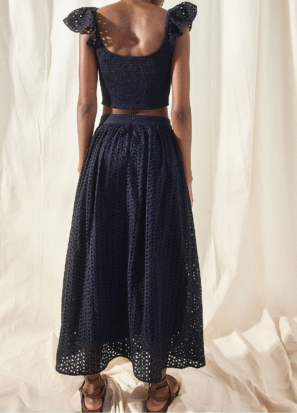Темно-синяя праздничный однотонная юбка H&M