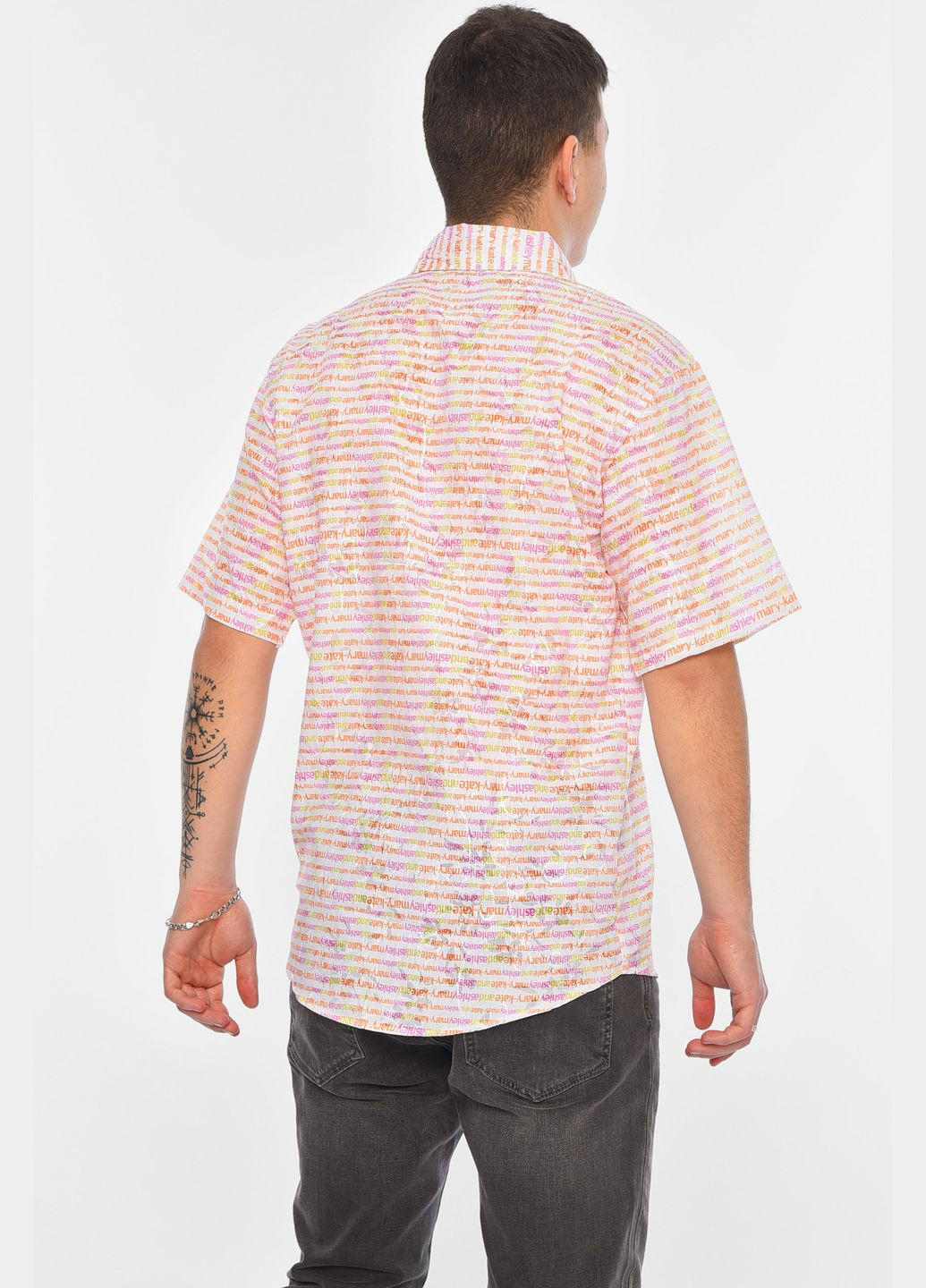 Сорочка чоловіча з різнокольоровим написом Let's Shop (315509099)