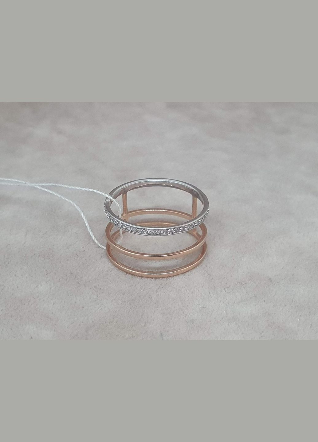 Золотое кольцо с фианитами. 700079 Харківська ювелірна фабрика (332174239)