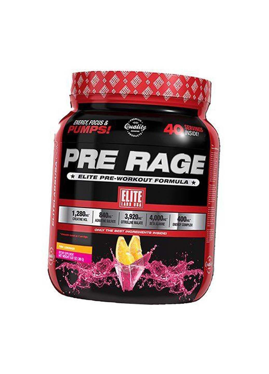 Передтренувальна формула Pre-Rage 280г Рожевий лимонад Elite Labs (293516038)