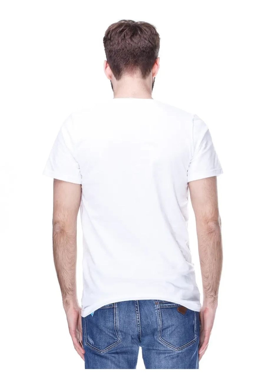 Біла чоловіча футболка прямого силуету з круглою горловиною (hb190457) HiBrand