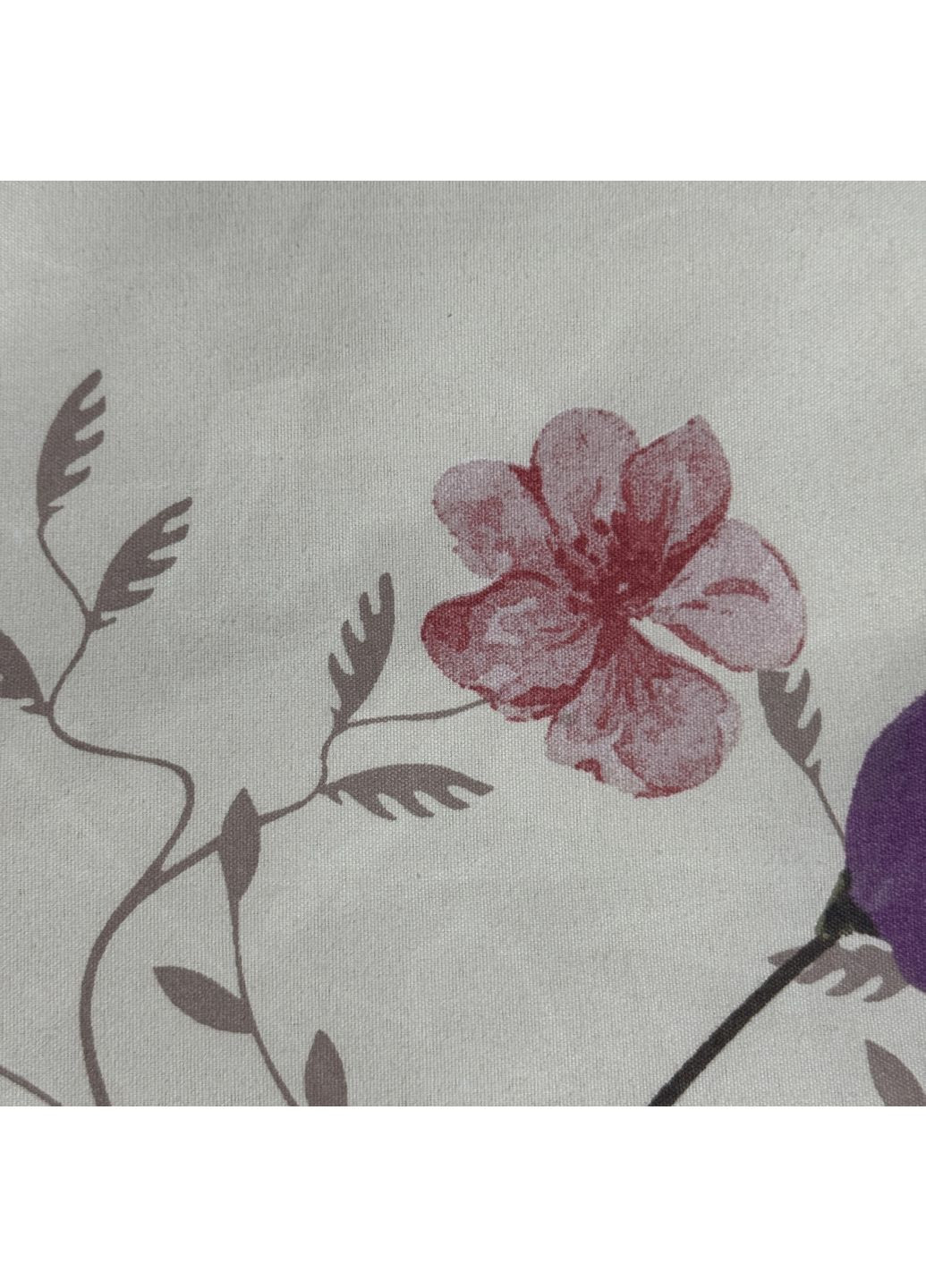 Постельное белье двухспальное светло-бежевое Цветы Бязь Полиэстер 8529 Ananasko (370281627)