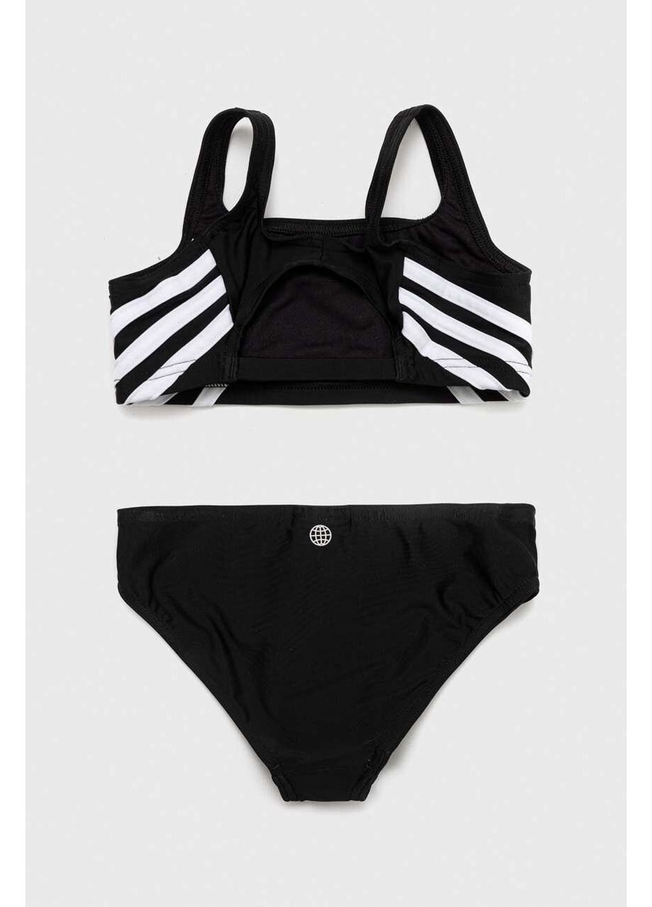 Чорний роздільний дитячий купальник роздільний adidas Performance 3S IB6001