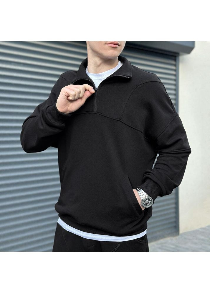 Черный демисезонный удобный и стильный базовый костюм премиум брючный Vakko