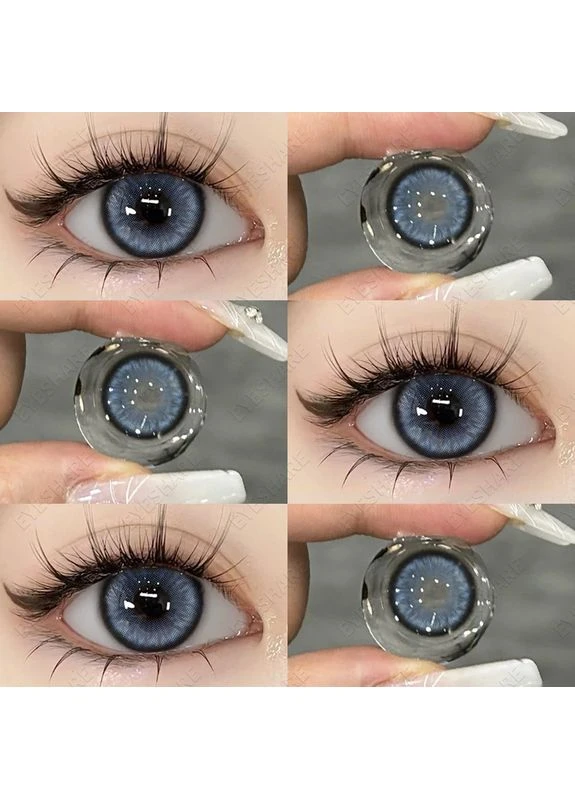 Цветные линзы Blue голубые + контейнер для хранения в подарок No Brand (384047947)