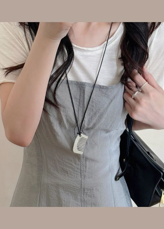 Колье удлиненный кожаный шнурок с кулоном Гребешок No Brand (329424206)