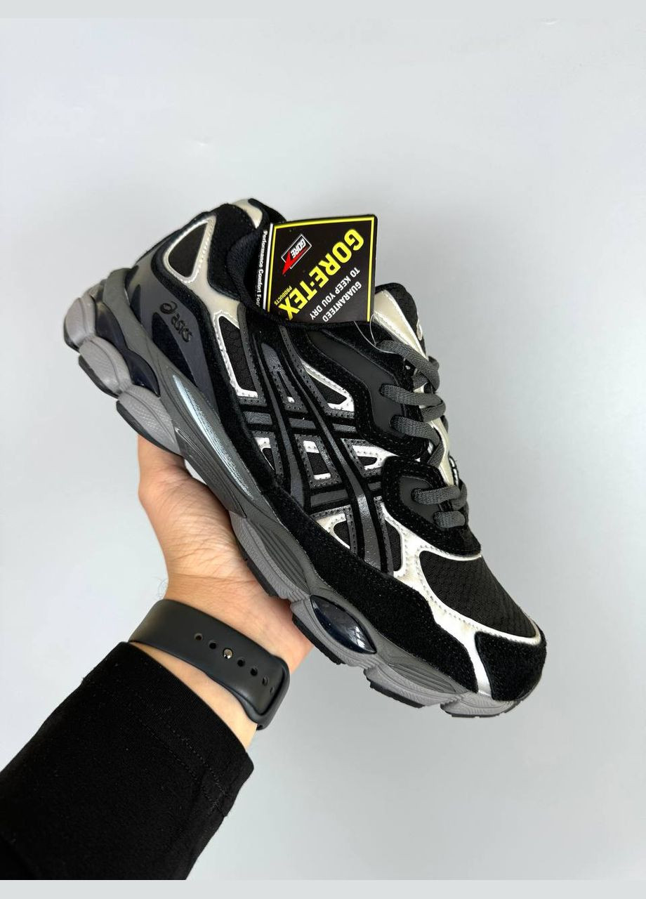 Чорні Зимовий кросівки зимові чоловічі і жіночі asics gel-nyc winter black gray gore-tex termo | асікс гель-нюк чорні сірі термо No Brand