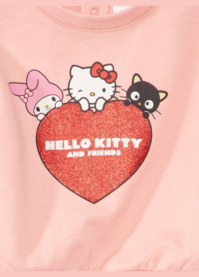 Kiabi свитшот демисезон,розовый с принтом, розовый