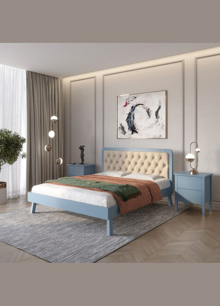 Односпальне дерев'яне ліжко Токіо (S7010R90B)/Аляска 23 (Бежевий) 80х190 см (MBG-11114) Mebigrand (366083047)