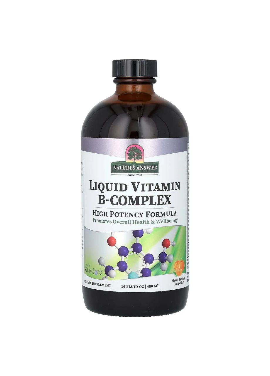 Комплекс жидких витаминов группы В, вкус мандарина, 480 мл Nature's Answer (361114073)