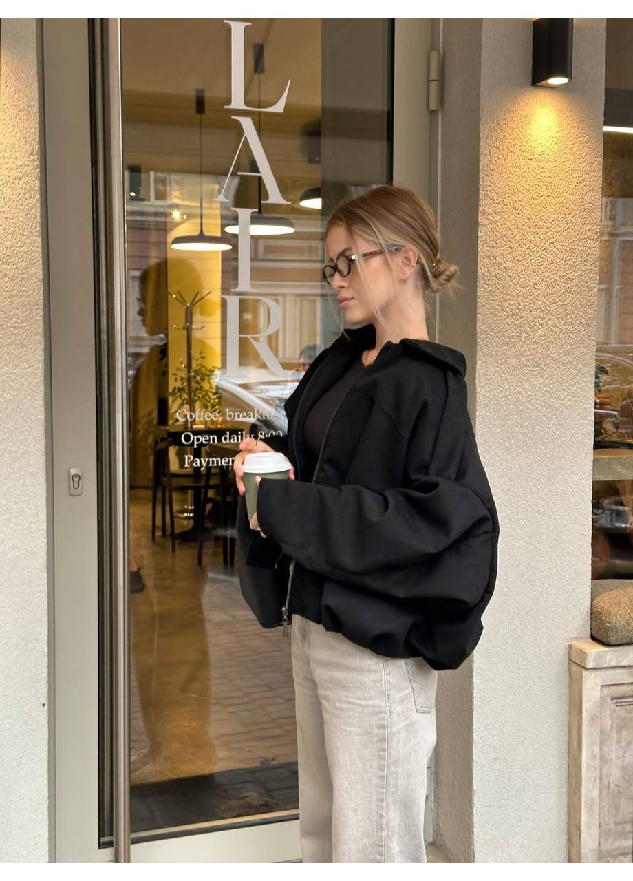 Чорна демісезонна курточка на осінь,в стилі відомого бренду Україна