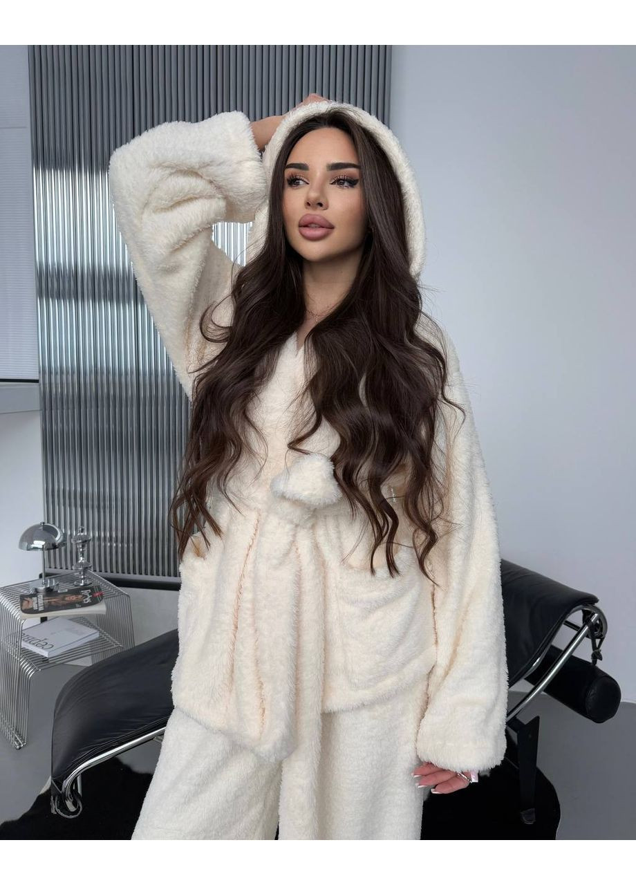 Молочна жіноча махрова піжама Osoblyva