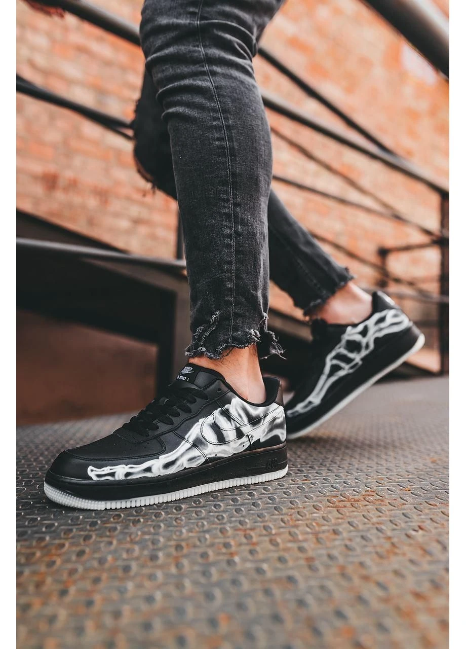 Чорні літні кросівки nike air force 1 skeleton qs black найк аір форс 1 No Brand