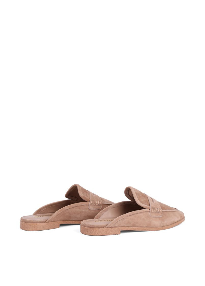 Бежевые женские слипперы x001-a-11 бежевый велюр MIRATON