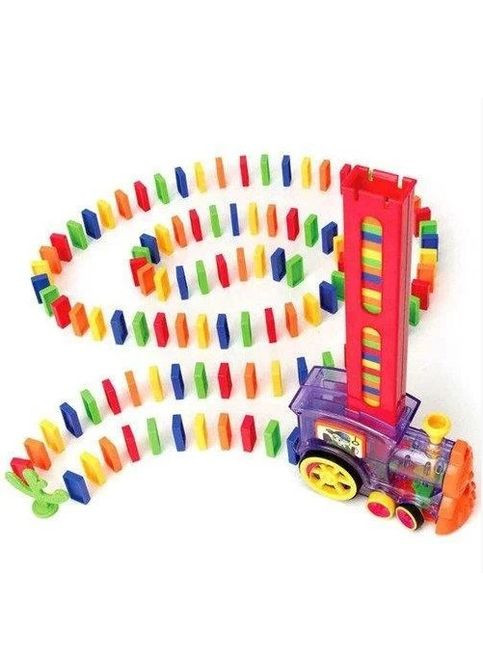 Розвиваюча іграшка паровозик доміно DOMINO Happy Truck 60 деталей No Brand (360648082)