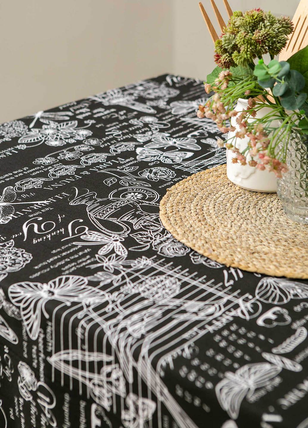 Скатерть "Версаль черный" 1.5м х 1.5м (квадратная на круглый стол) Homedec - (331117161)