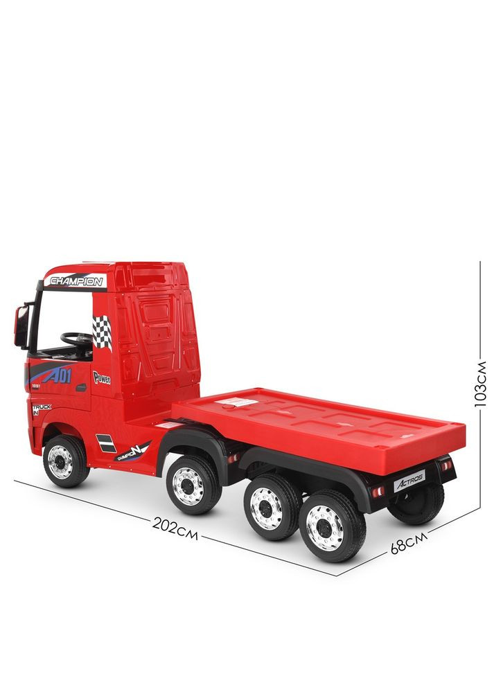 Электромобиль детский грузовик Mercedes M 4208EBLR-3 (2), с прицепом. Красный Bambi (282823416)