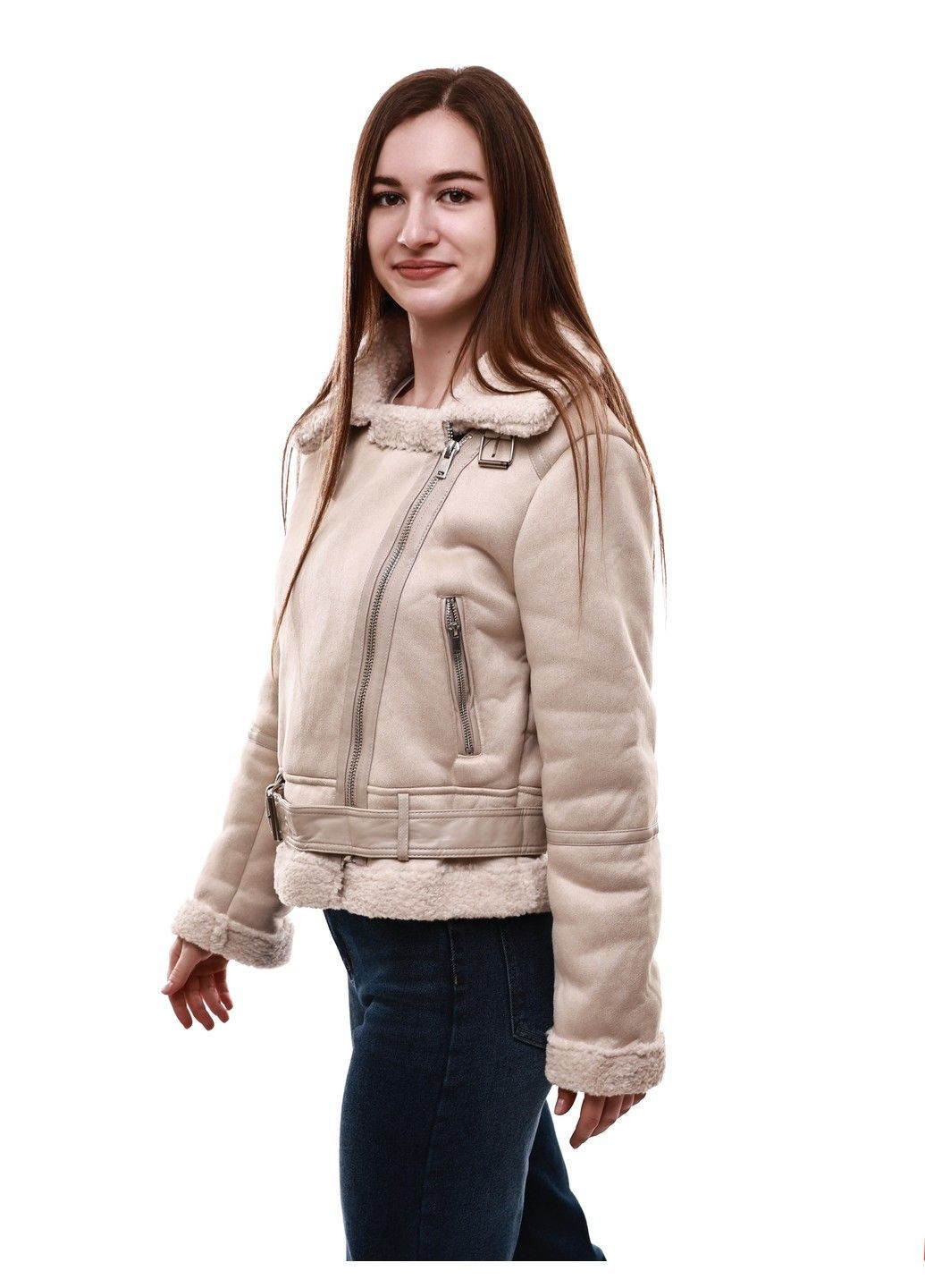 Молочна зимня куртка зимова жіноча M@C