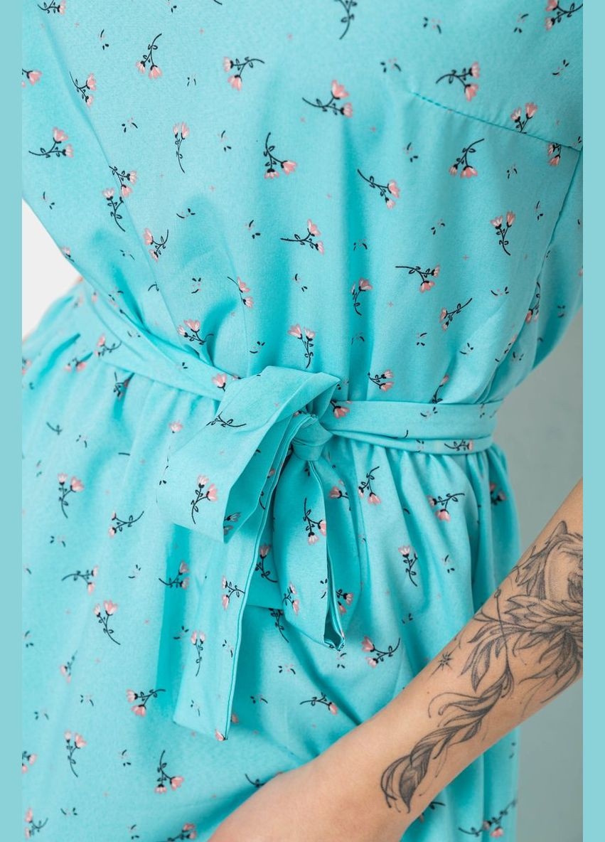 Бірюзова кежуал сукня з принтом софт Ager