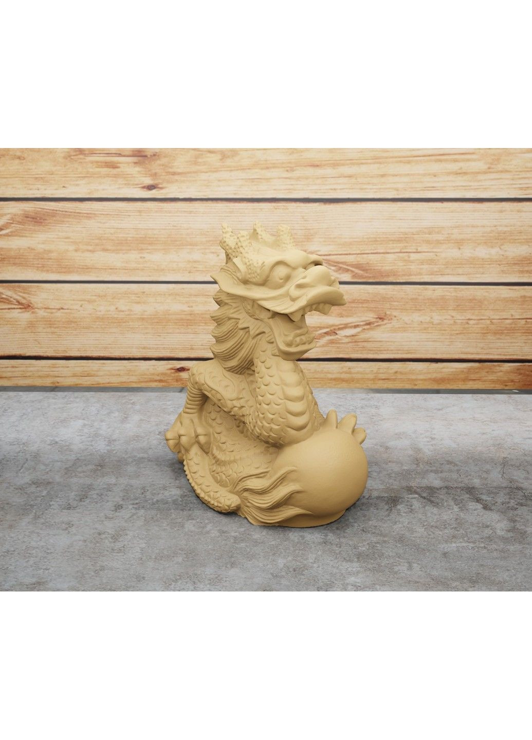 Статуетка дракона з кулею - яйцем. Символ 2024 року. Золотистий, 5 см ЗаСвіт (280940627)