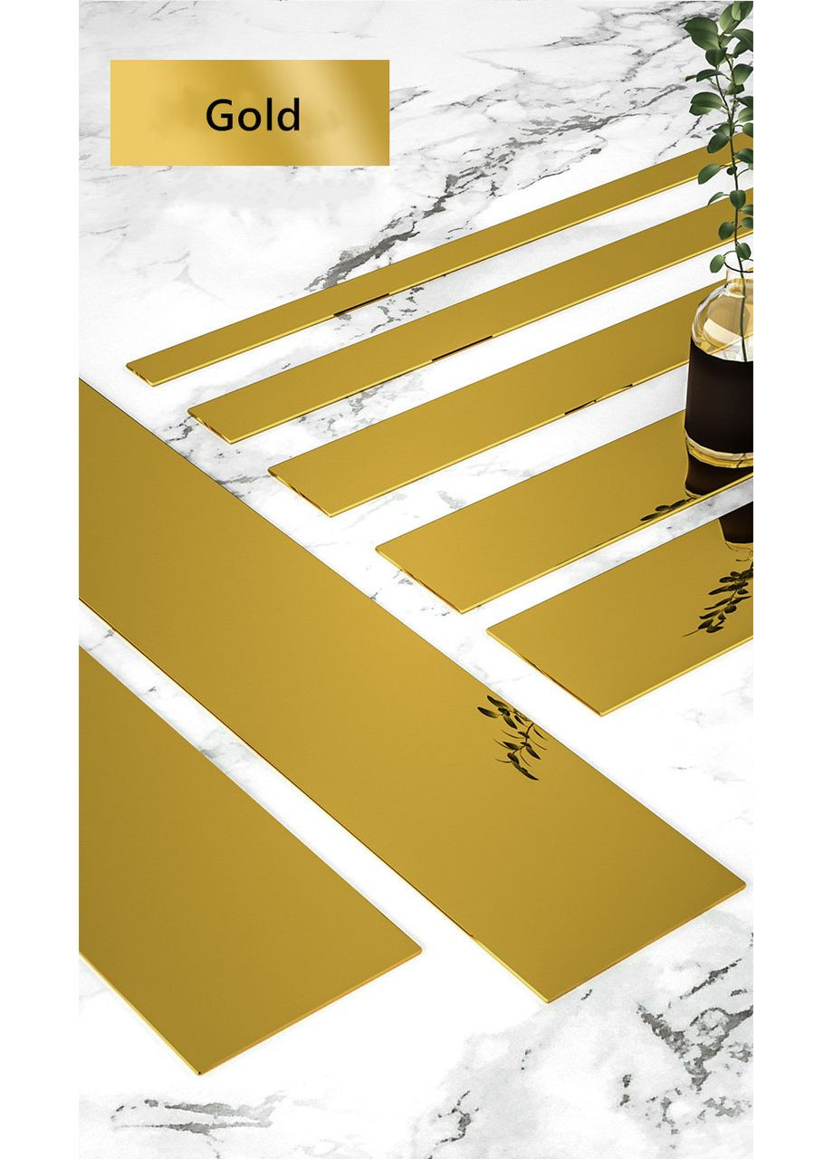Металлическая матовая наклейка полоса Золотая 5 м х 3 см No Brand (365287982)