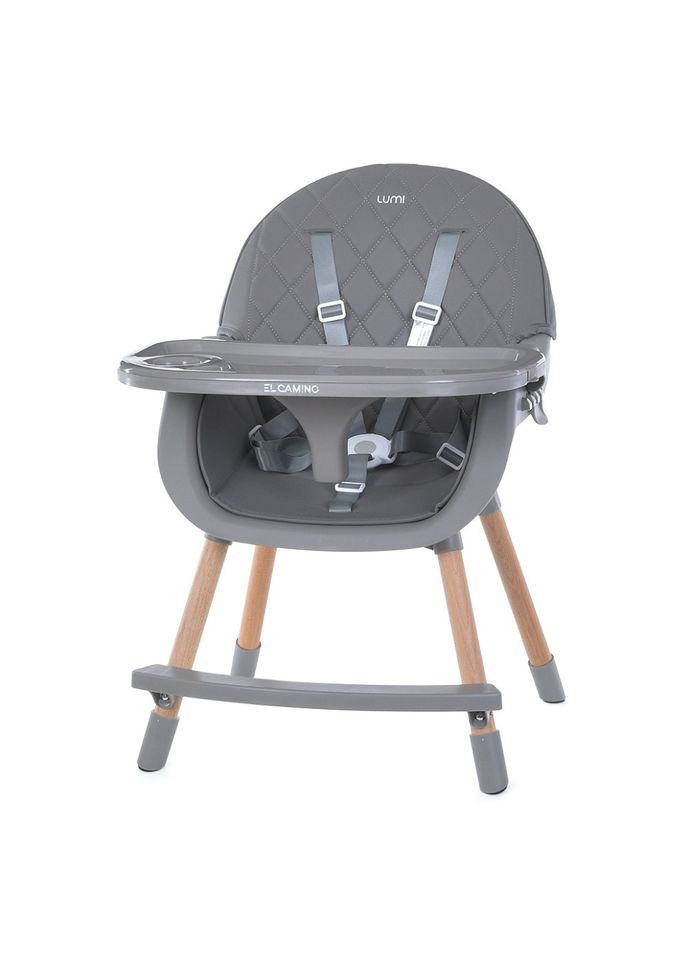 Стульчик для кормления LUMI ME экокожа для детей от 6 месяцев регулируемый стульчик для питания El Camino (368757582)