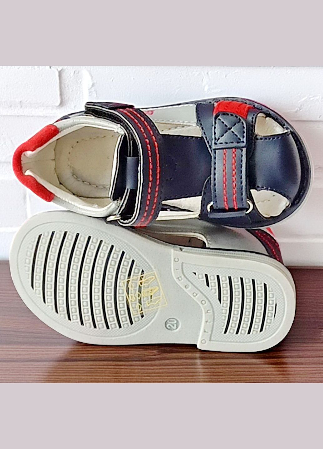 Синие спортивные, повседневные закрытые ортопедические босоножки сандалии на липучках для мальчика том м Tom.M на липучке