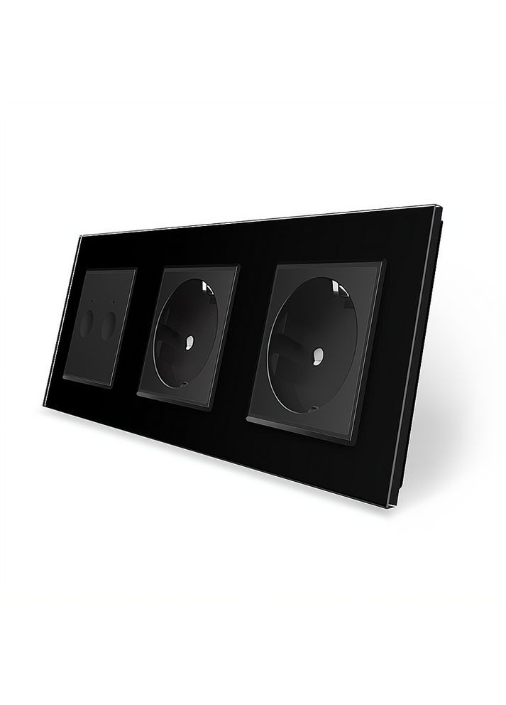 Сенсорный выключатель Sense 2 сенсора 2 розетки стекло (VL-C7FC2/FCTC16A/FCTC16A-6BP) Livolo (370971251)