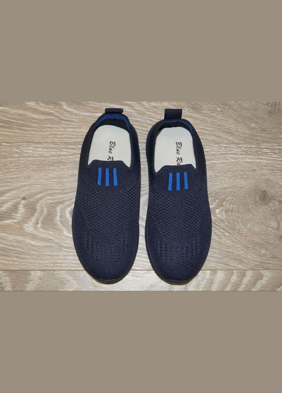 Синие демисезонные кроссовки для мальчика текстильные синие без шнурков Blue Rama