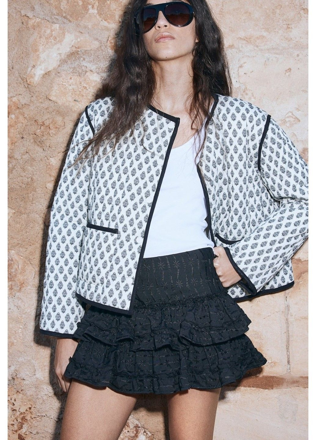 Белый женский женский стеганный жакет н&м (58129) xs белый H&M - демисезонный