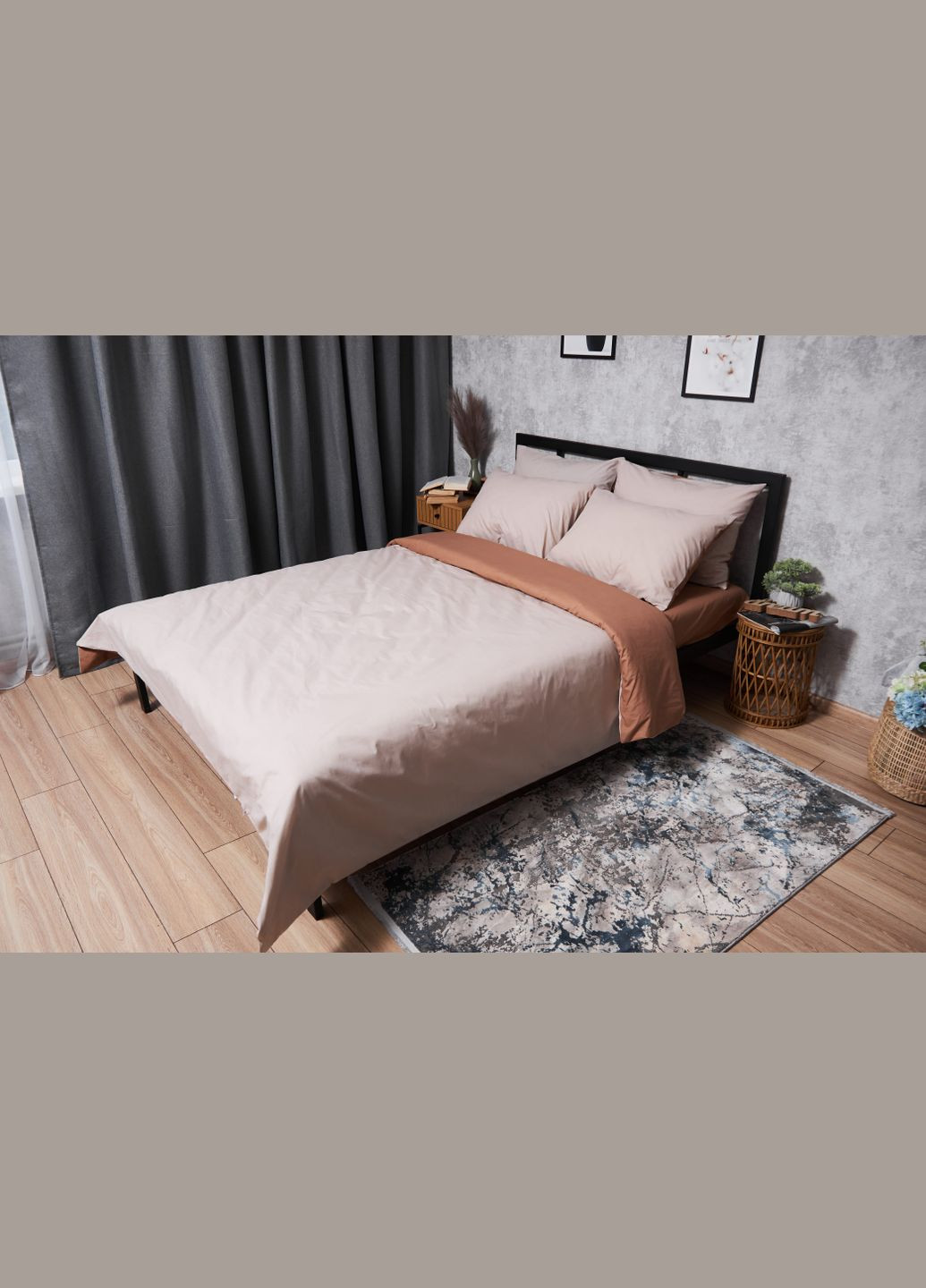 Комплект постільної білизни Бязь Gold Люкс «» King Size 220x240 наволочки 4х50х70 (MS-820004553) Moon&Star Brown Blanc (293148347)