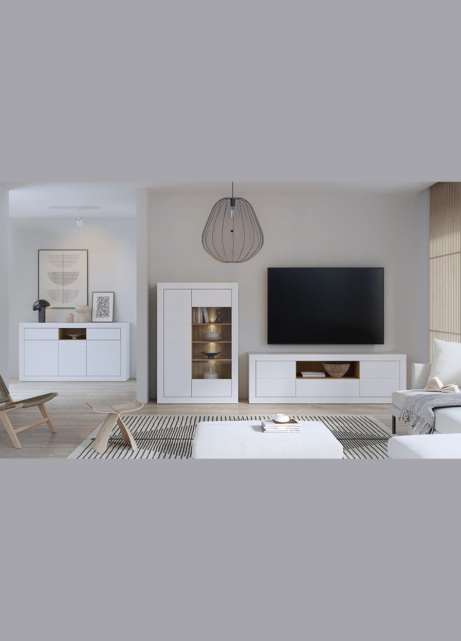 Витрина 1д2ш высокая Лефкадаc / Lefkadas LFKV711 Forte Meble (356683925)