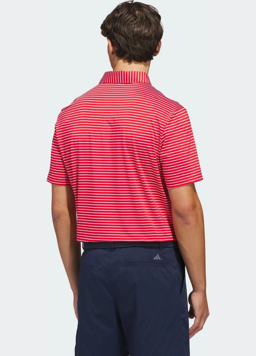 Червона футболка-поло performance two-color stripe adidas