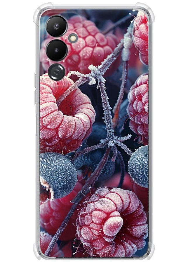 Силіконовий протиударний с посиленими кутами чохол 'Морозні ягоди' для Endorphone Tecno Pova 4 LG7n (285108086)