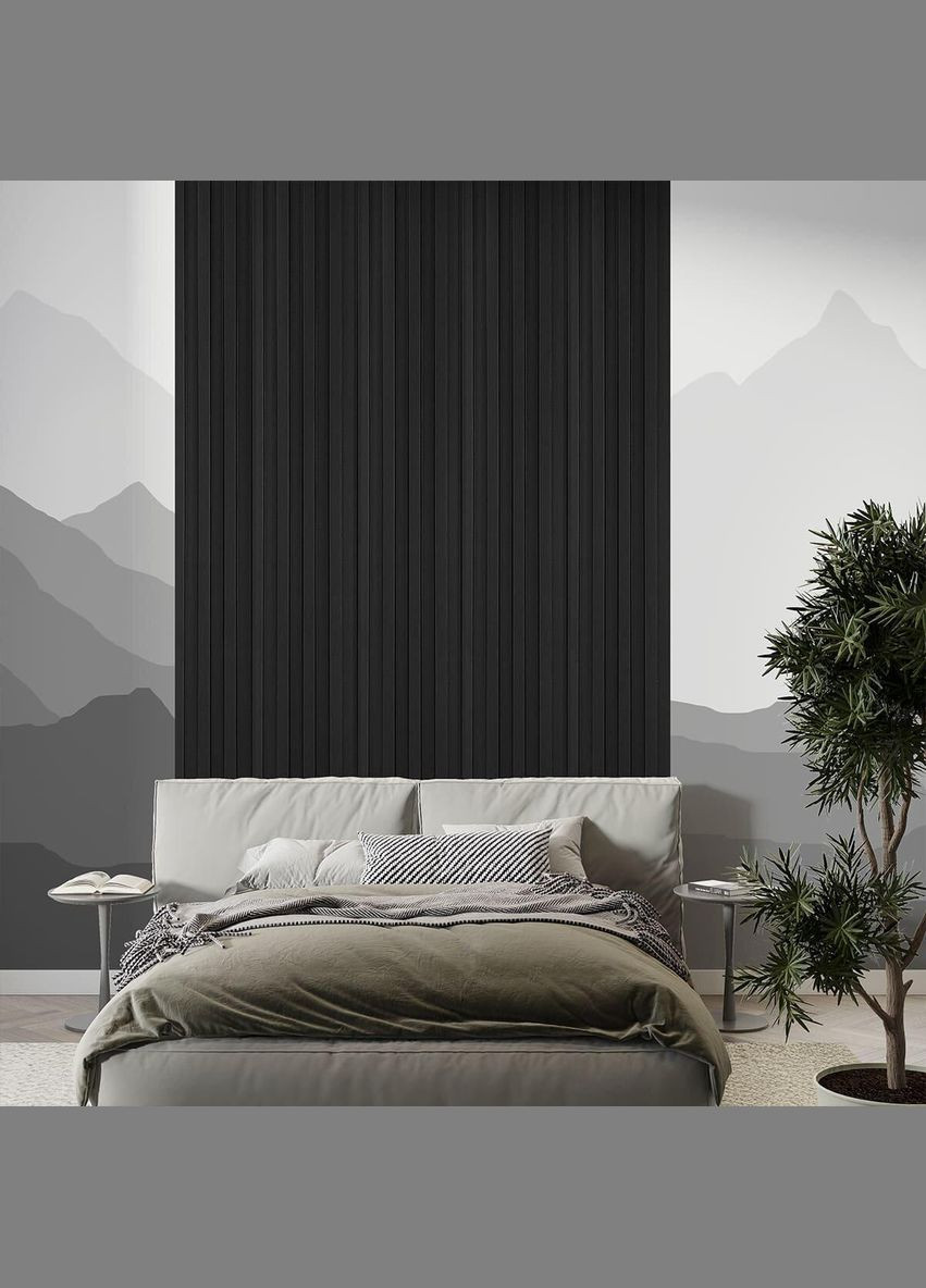 Декоративна стінова рейка антрацит 3000*160*23мм (D) SW-00001532 Sticker Wall (300242276)