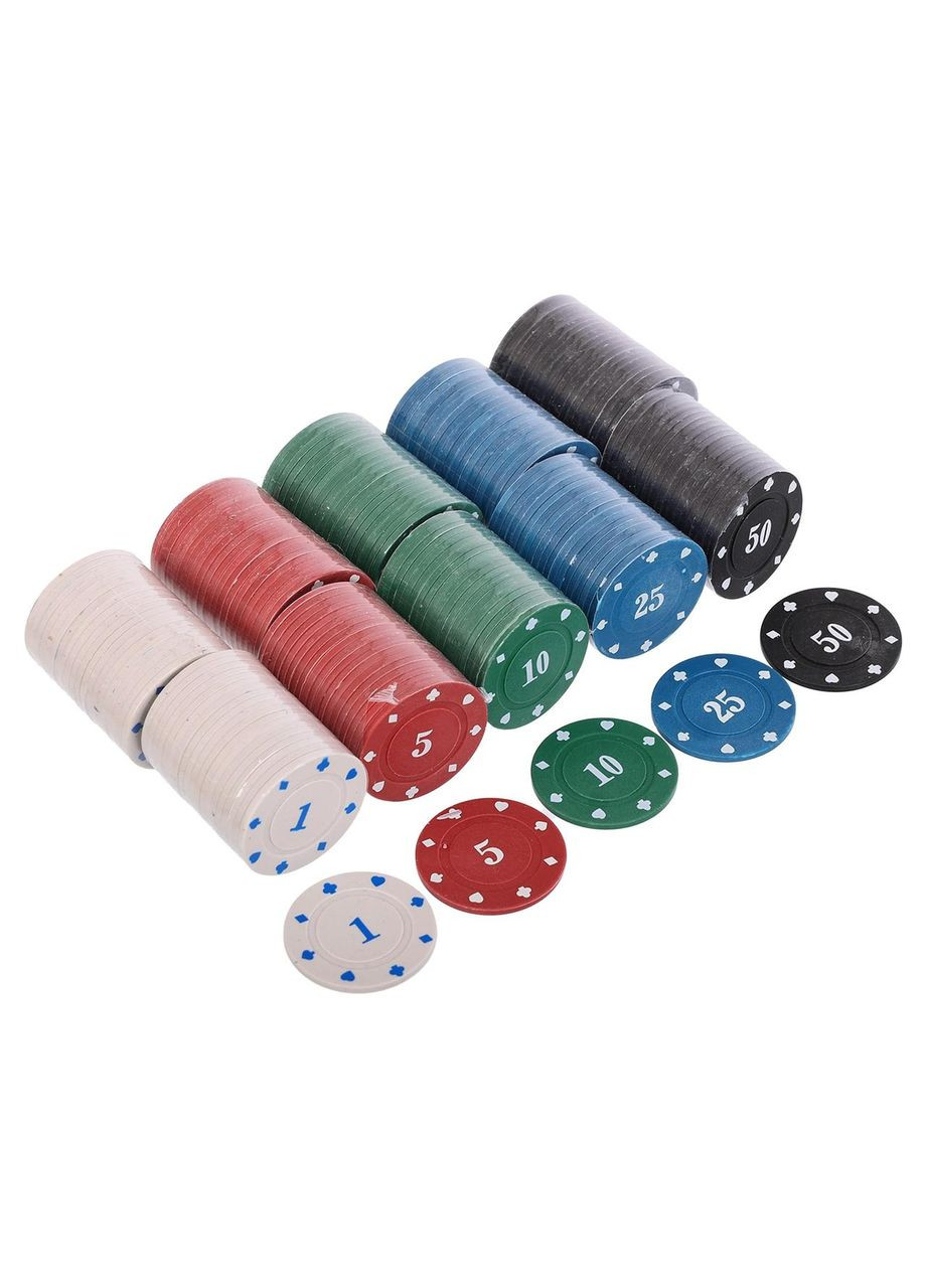 Набор для покера в металлической коробке 200T (200 фишек, с номиналом, 2 кол.карт, холст, р-р SP-Sport (361434502)