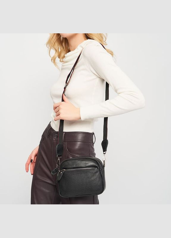 Сумка жіноча шкіряна через плече K11208 Чорний Keizer (302008921)