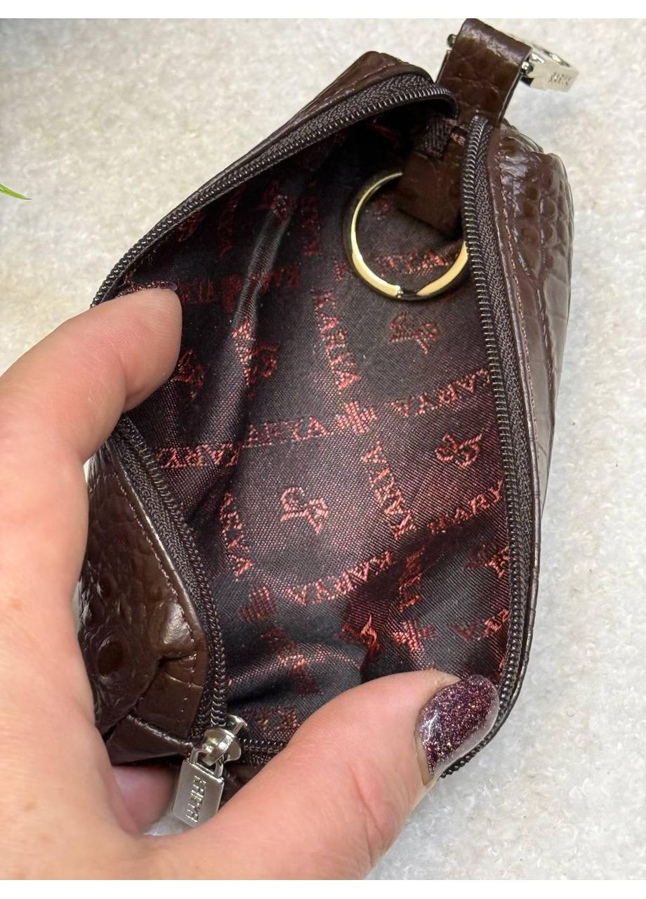 Ключниця натуральна шкіра на змійці шоколад кроко (436-833) Karya (370784593)